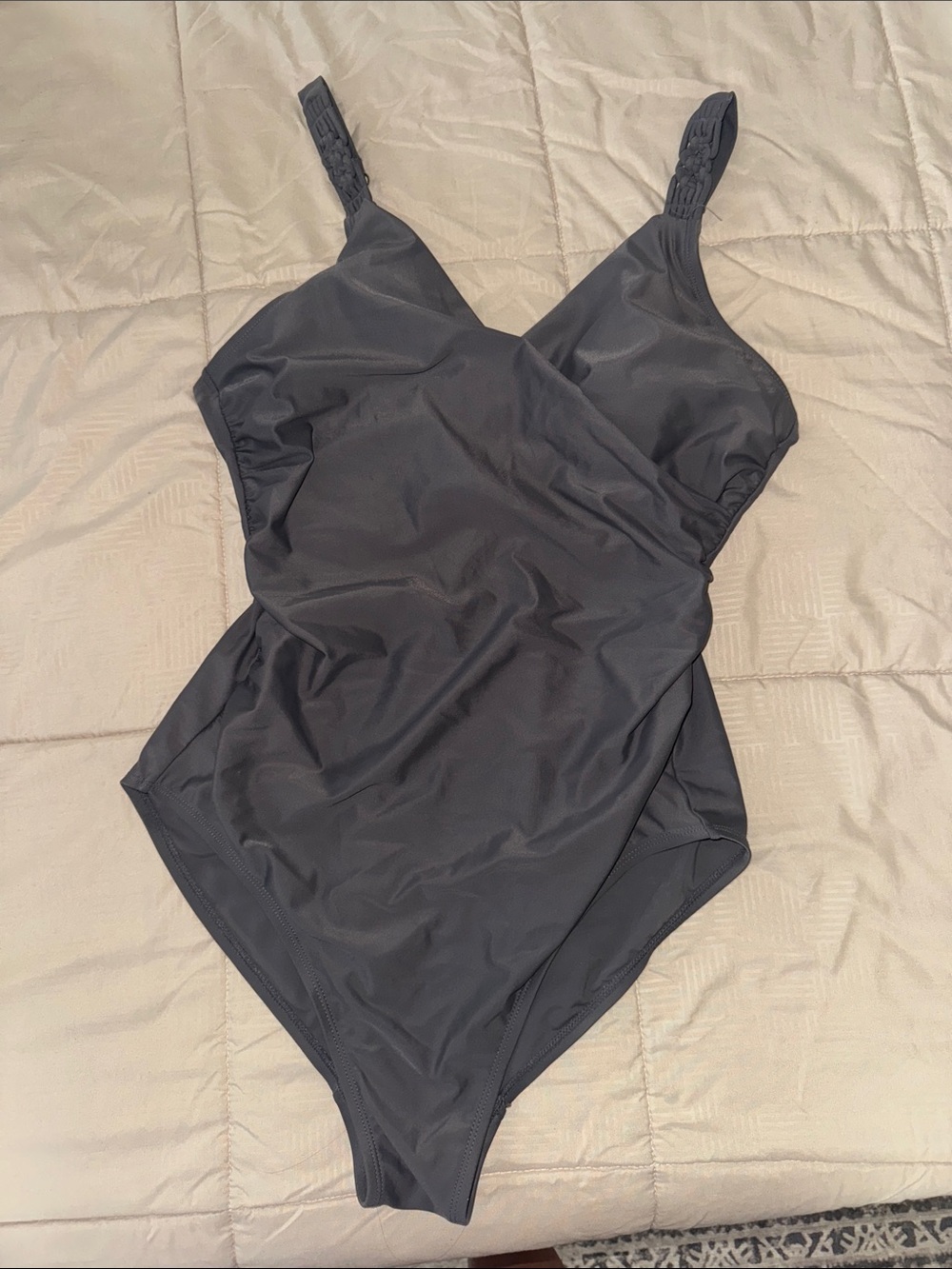 Merona Charcoal Gray One-Piece Swimsuit